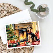 Load image into Gallery viewer, Welsh Terrier Cozy Christmas Greeting Cards - Blank Note Cards – 8-Pack of Artist-Designed Cards with Envelopes
