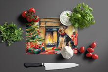 Load image into Gallery viewer, Welsh Terrier Cozy Christmas Glass Cutting Boards – Durable, Decorative Kitchen Art Large
