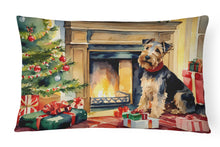 Load image into Gallery viewer, Welsh Terrier Cozy Christmas Throw Pillow