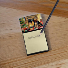 Load image into Gallery viewer, Welsh Terrier Cozy Christmas Sticky Note Holder- Refiilable Desk Accessory Note Pad