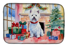 Load image into Gallery viewer, Westie Cozy Christmas Dish Drying Mat
