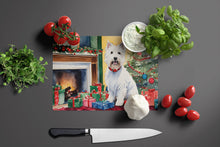Load image into Gallery viewer, Westie Cozy Christmas Glass Cutting Boards – Durable, Decorative Kitchen Art Large