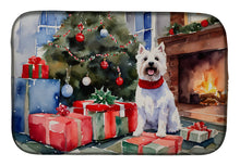 Load image into Gallery viewer, Westie Cozy Christmas Dish Drying Mat