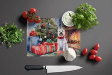 Load image into Gallery viewer, Westie Cozy Christmas Glass Cutting Boards – Durable, Decorative Kitchen Art Large