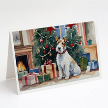 Load image into Gallery viewer, Fox Terrier Cozy Christmas Greeting Cards - Blank Note Cards – 8-Pack of Artist-Designed Cards with Envelopes