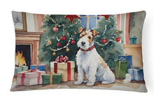 Load image into Gallery viewer, Fox Terrier Cozy Christmas Throw Pillow