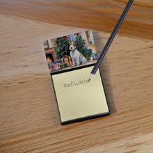 Load image into Gallery viewer, Fox Terrier Cozy Christmas Sticky Note Holder- Refiilable Desk Accessory Note Pad