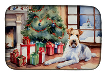 Load image into Gallery viewer, Fox Terrier Cozy Christmas Dish Drying Mat