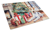 Load image into Gallery viewer, Fox Terrier Cozy Christmas Glass Cutting Boards – Durable, Decorative Kitchen Art Large