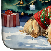 Load image into Gallery viewer, Yorkshire Terrier Cozy Christmas Dish Drying Mat