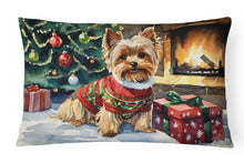 Load image into Gallery viewer, Yorkshire Terrier Cozy Christmas Throw Pillow