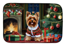 Load image into Gallery viewer, Yorkshire Terrier Cozy Christmas Dish Drying Mat