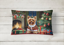 Load image into Gallery viewer, Yorkshire Terrier Cozy Christmas Throw Pillow