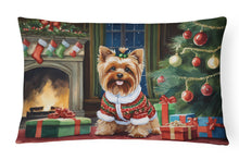 Load image into Gallery viewer, Yorkshire Terrier Cozy Christmas Throw Pillow