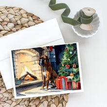 Load image into Gallery viewer, Boxer Cozy Christmas Greeting Cards - Blank Note Cards – 8-Pack of Artist-Designed Cards with Envelopes