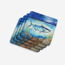 Load image into Gallery viewer, Bluefin Tuna Coasters - Set of 4 Lightweight Foam, Absorbent Drink Coasters