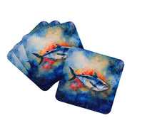 Load image into Gallery viewer, Bluefin Tuna Coasters - Set of 4 Lightweight Foam, Absorbent Drink Coasters