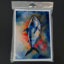 Load image into Gallery viewer, Bluefin Tuna Greeting Cards - Blank Note Cards – 8-Pack of Artist-Designed Cards with Envelopes
