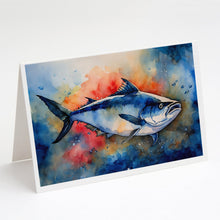 Load image into Gallery viewer, Bluefin Tuna Greeting Cards - Blank Note Cards – 8-Pack of Artist-Designed Cards with Envelopes