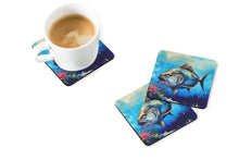 Load image into Gallery viewer, Bluefin Tuna Coasters - Set of 4 Lightweight Foam, Absorbent Drink Coasters