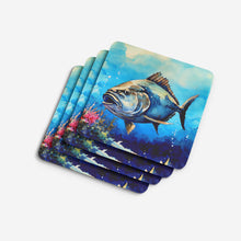 Load image into Gallery viewer, Bluefin Tuna Coasters - Set of 4 Lightweight Foam, Absorbent Drink Coasters