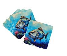 Load image into Gallery viewer, Bluefin Tuna Coasters - Set of 4 Lightweight Foam, Absorbent Drink Coasters