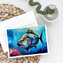 Load image into Gallery viewer, Bluefin Tuna Greeting Cards - Blank Note Cards – 8-Pack of Artist-Designed Cards with Envelopes