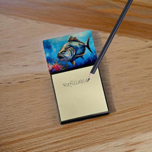 Load image into Gallery viewer, Bluefin Tuna Sticky Note Holder- Refiilable Desk Accessory Note Pad