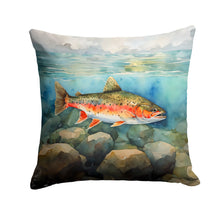 Load image into Gallery viewer, Brook Trout Throw Pillow - 14x14 Decorative Pillow – Art for Your Home &amp; Patio