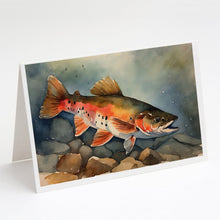 Load image into Gallery viewer, Brook Trout Greeting Cards - Blank Note Cards – 8-Pack of Artist-Designed Cards with Envelopes