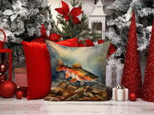 Load image into Gallery viewer, Brook Trout Throw Pillow - 14x14 Decorative Pillow – Art for Your Home &amp; Patio
