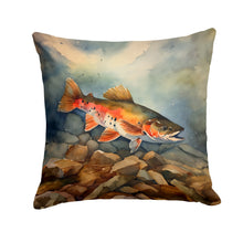 Load image into Gallery viewer, Brook Trout Throw Pillow - 14x14 Decorative Pillow – Art for Your Home &amp; Patio