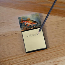 Load image into Gallery viewer, Brook Trout Sticky Note Holder- Refiilable Desk Accessory Note Pad
