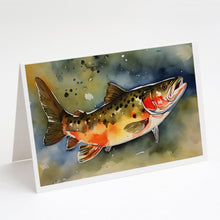 Load image into Gallery viewer, Brook Trout Greeting Cards - Blank Note Cards – 8-Pack of Artist-Designed Cards with Envelopes