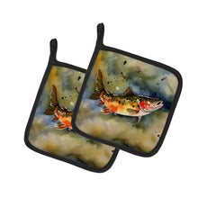 Load image into Gallery viewer, Brook Trout Pot Holders - Set of 2 Decorative Kitchen Helpers | Made in the USA