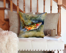 Load image into Gallery viewer, Brook Trout Throw Pillow - 14x14 Decorative Pillow – Art for Your Home &amp; Patio