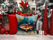 Load image into Gallery viewer, Brown Trout Throw Pillow - 14x14 Decorative Pillow – Art for Your Home &amp; Patio