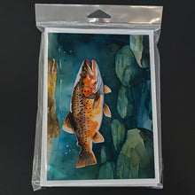 Load image into Gallery viewer, Brown Trout Greeting Cards - Blank Note Cards – 8-Pack of Artist-Designed Cards with Envelopes