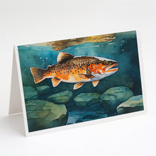 Load image into Gallery viewer, Brown Trout Greeting Cards - Blank Note Cards – 8-Pack of Artist-Designed Cards with Envelopes