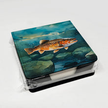 Load image into Gallery viewer, Brown Trout PU Leather Note Paper Holder