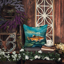 Load image into Gallery viewer, Brown Trout Throw Pillow - 14x14 Decorative Pillow – Art for Your Home &amp; Patio