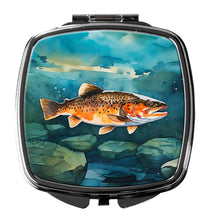 Load image into Gallery viewer, Brown Trout Compact Mirror – Stylish Purse Mirror with Artistic Covers