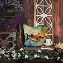 Load image into Gallery viewer, Brown Trout Throw Pillow - 14x14 Decorative Pillow – Art for Your Home &amp; Patio