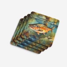Load image into Gallery viewer, Brown Trout Coasters - Set of 4 Lightweight Foam, Absorbent Drink Coasters