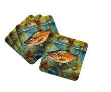 Load image into Gallery viewer, Brown Trout Coasters - Set of 4 Lightweight Foam, Absorbent Drink Coasters