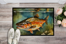 Load image into Gallery viewer, Brown Trout Doormat - Large 24x36 – Indoor/Outdoor Floor Mat with Artistic Flair