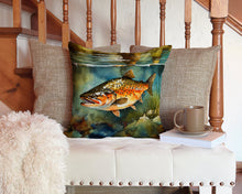 Load image into Gallery viewer, Brown Trout Throw Pillow - 14x14 Decorative Pillow – Art for Your Home &amp; Patio