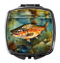 Load image into Gallery viewer, Brown Trout Compact Mirror – Stylish Purse Mirror with Artistic Covers