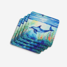 Load image into Gallery viewer, Dolphin Coasters - Set of 4 Lightweight Foam, Absorbent Drink Coasters