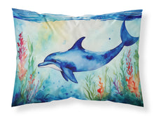 Load image into Gallery viewer, Dolphin Standard Pillowcase – Artistic Decorative Front, White Back